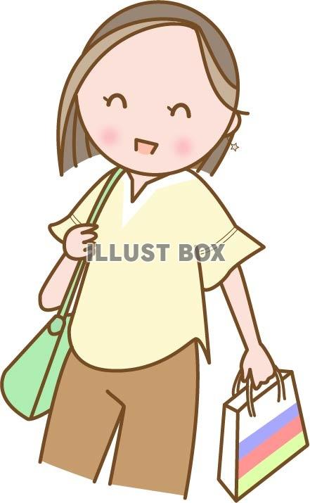 無料イラスト 買い物をする女性