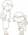 先生に挨拶をする子ども