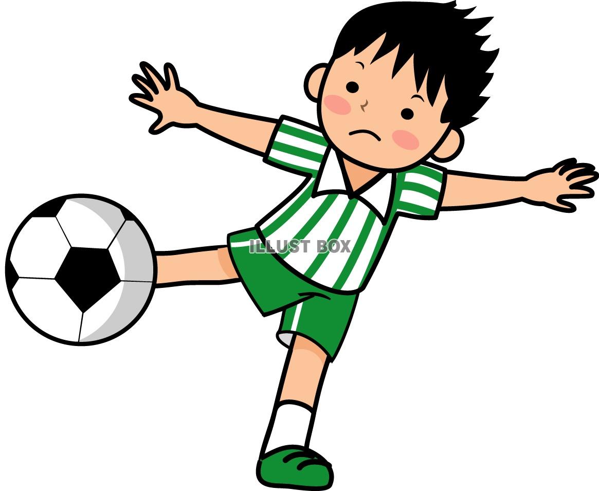 無料イラスト サッカーをする男の子