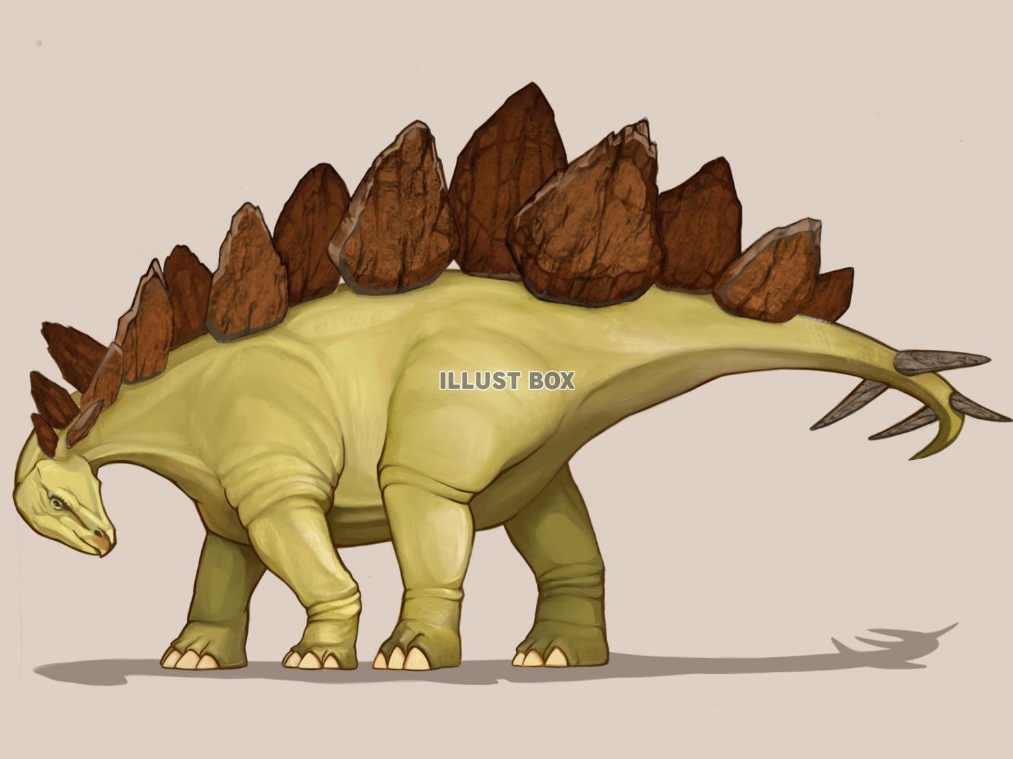 無料イラスト ステゴサウルス 背景あり