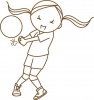 バレーボールをする女性