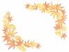 紅葉もみじ飾り枠背景葉っぱ植物10月11月モミジ楓カエデ銀杏可愛い暖色和風装飾絵