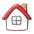 シンプルな家（赤い屋根）