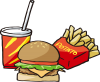 ハンバーガーセットのイラスト