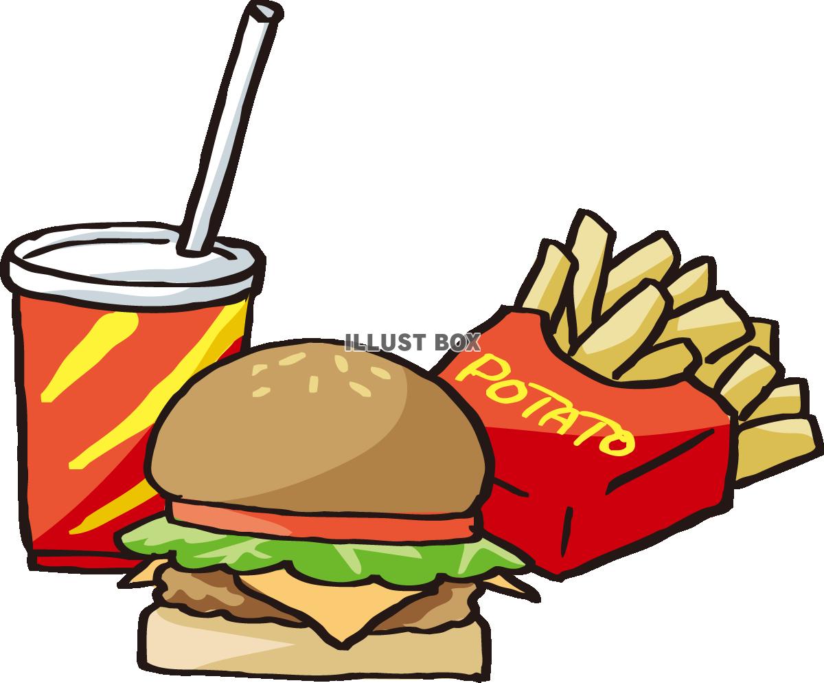 ハンバーガーセットのイラスト