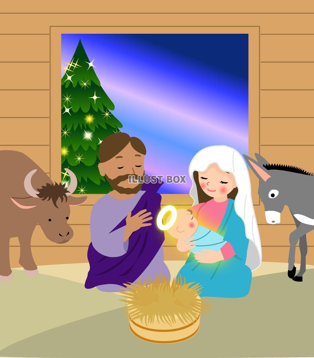 無料イラスト キリスト降誕 生誕 クリスマスの始まり
