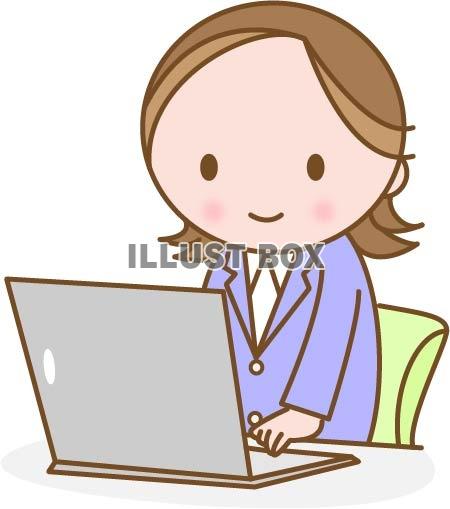 パソコン作業をする女性