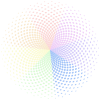 丸いドットグラデーションフレーム・虹3