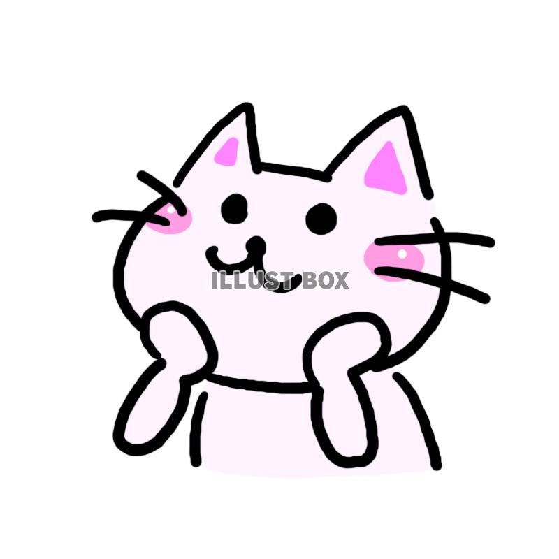 無料イラスト 物思い猫