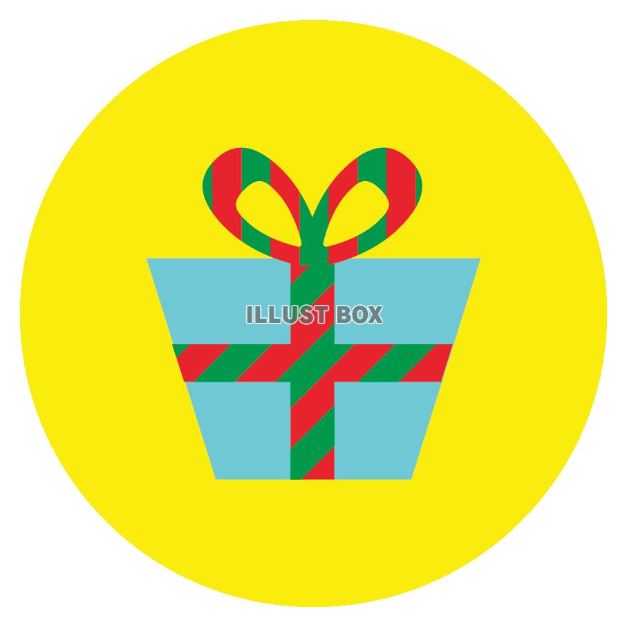 クリスマスのラベル風アイコン　プレゼント
