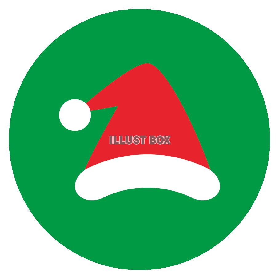 無料イラスト クリスマスのラベル風アイコン サンタ帽