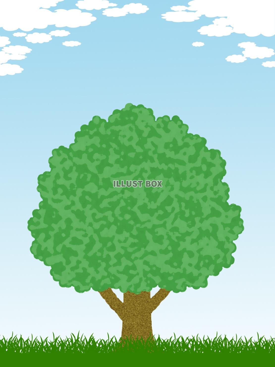 樹木風景画壁紙シンプル背景素材イラスト