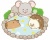 ねずみさん達と温泉01　(ねずみ、ハリネズミ、カピバラ、露天風呂、干支、年賀状、