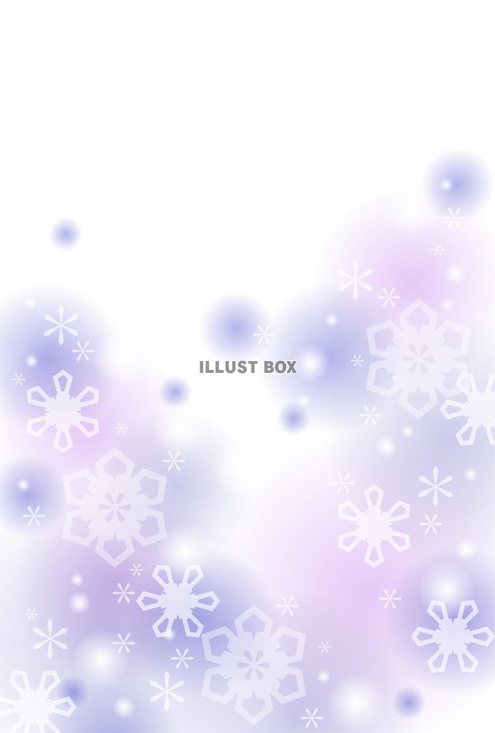 無料イラスト 雪の花のポストカード
