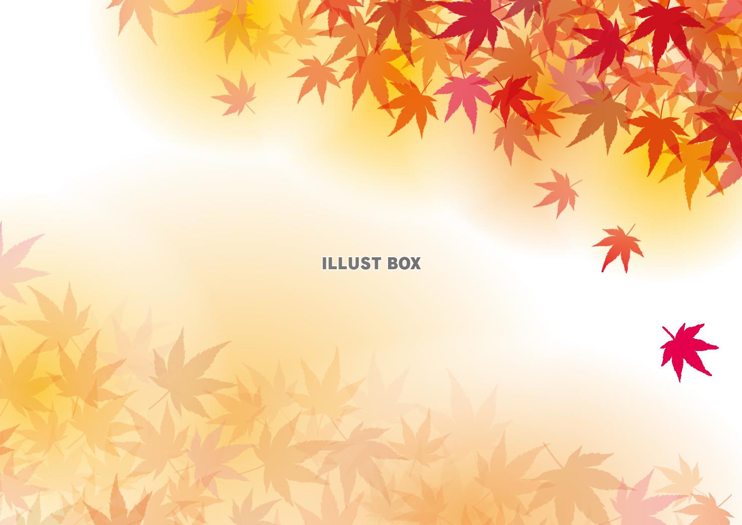 無料イラスト 紅葉狩り背景もみじ秋水彩フレーム飾り枠和壁紙風景景色9月10