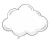 透過・雲形のもこもこ吹き出し1　POP白黒手描きシンプルかわいいフキダシ
