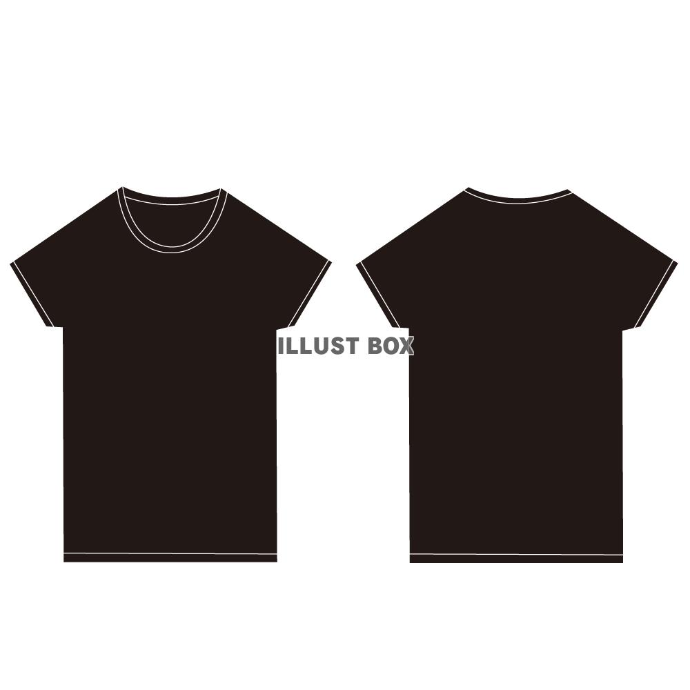 無料イラスト シンプルなｔシャツイラストー 黒前後セット