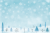 雪の結晶の背景　冬木かわいい水彩ブルーかわいい12月１月２月寒い手描き風景