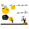  ジャックランタンとコウモリのアイコン・フレームセット