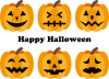 ハロウィン　かぼちゃのおばけイラストセット