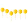 並んだ黄色の風船のイラスト