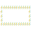 かわいい虹音符のフレーム2