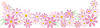 秋の花コスモスのシンプルライン飾り枠【9月10月11月頃の植物・透過PNG画像】