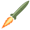 無料イラスト 煙を吹き出し飛翔するミサイル