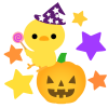 ひよことハロウィンパンプキン　透過png