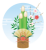 透過・門松のイラスト　リアルシンプルお正月年賀状1月1日元旦カット