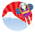 透過・富士山と凧のイラスト　リアルシンプルお正月年賀状1月1日元旦カット