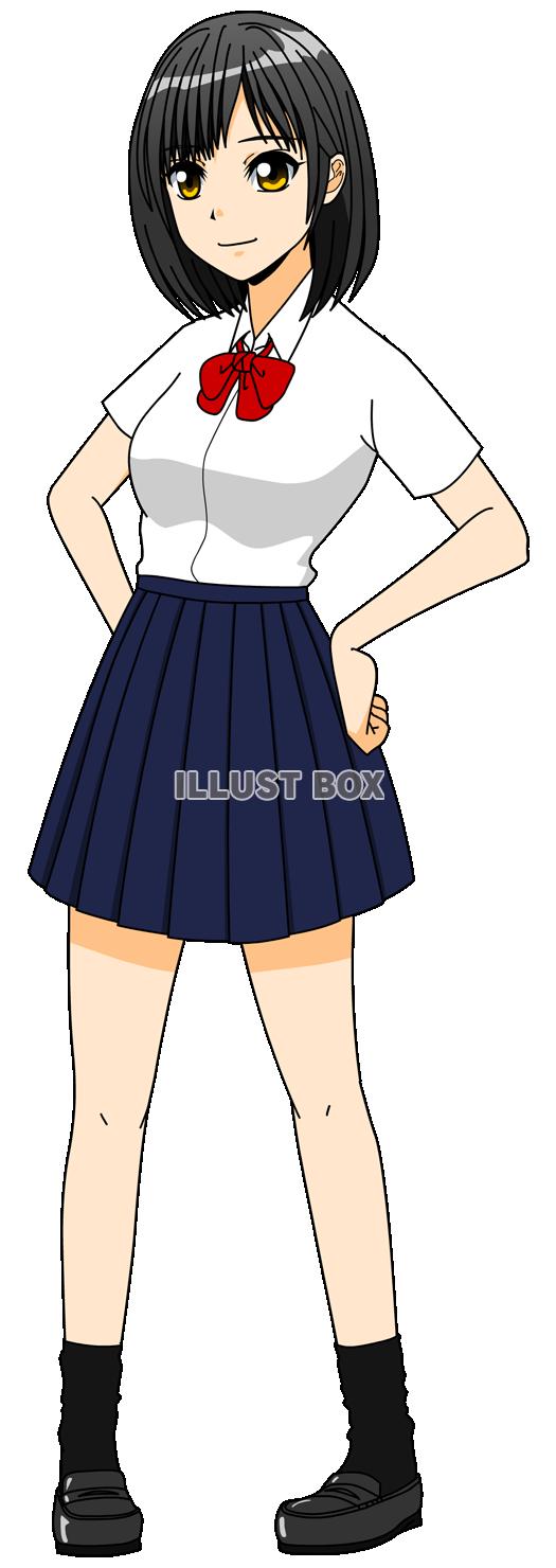 女子高生・ブレザー夏服（透過png）