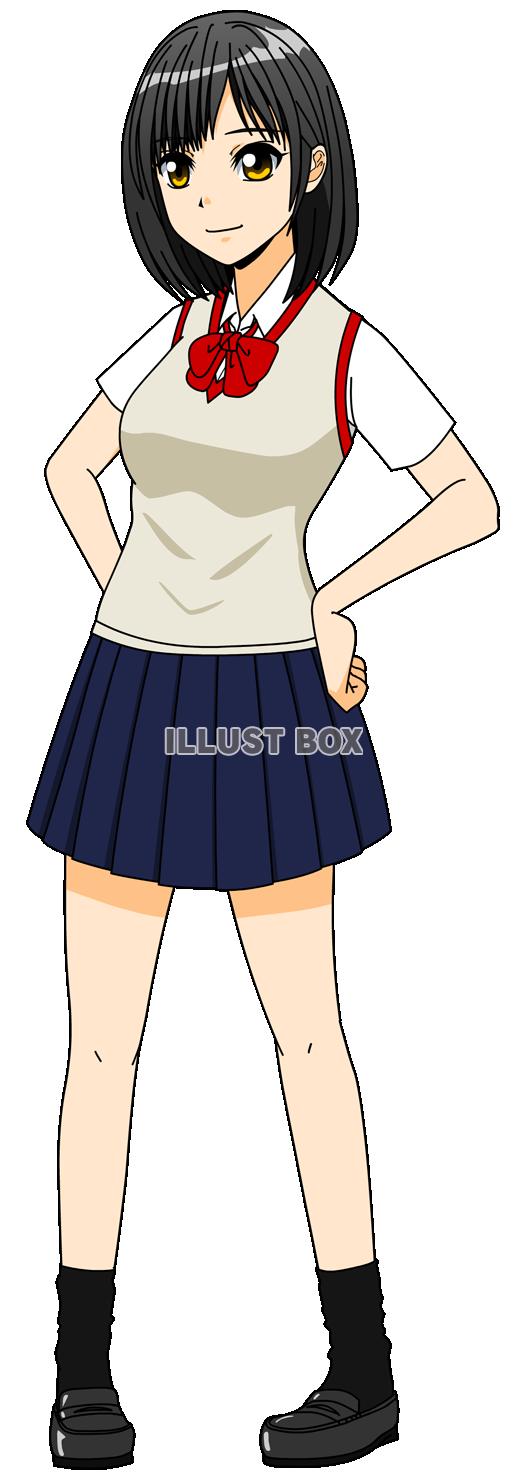 女子高生・ブレザー夏服（透過png）