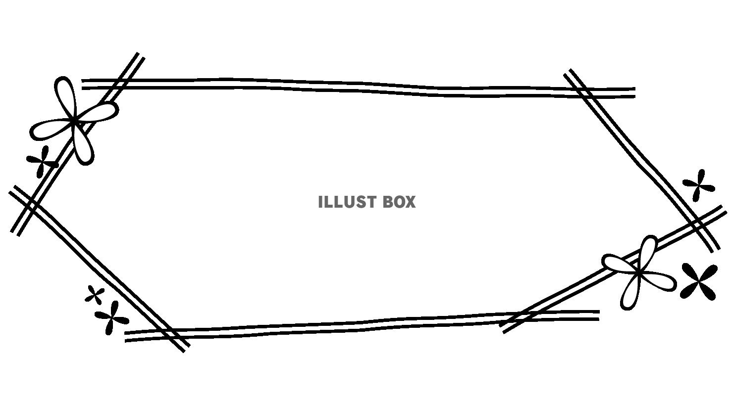 無料イラスト 透過 手書きのフレーム枠 シンプルかわいい手描き白黒モノクロ