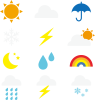 ポップなお天気アイコンセット