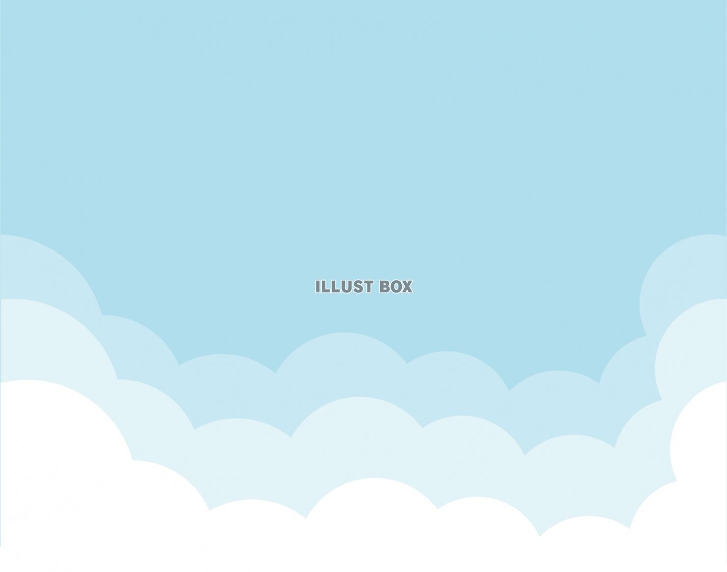 シンプルな雲の背景／フレーム素材