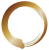透過・筆で描いた円（金色）シンプル和風見出しアイコン丸メタリック銅