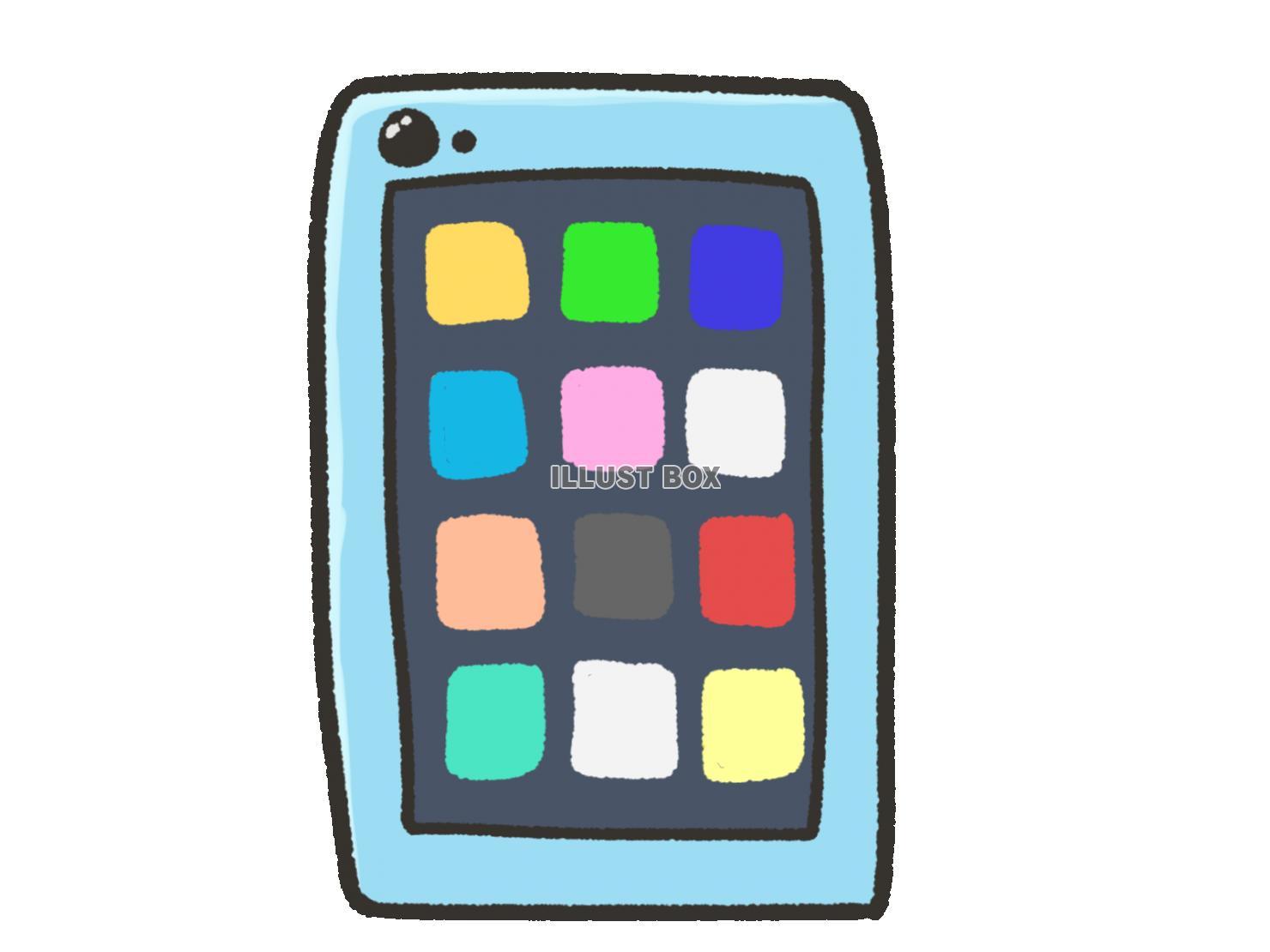 無料イラスト 手描き風のスマホとアプリ画面