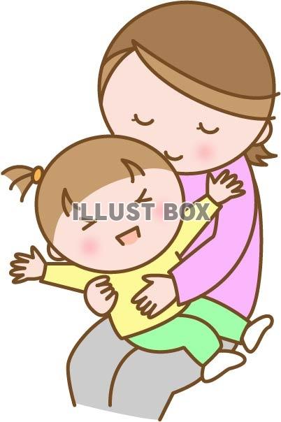 無料イラスト 子どもを抱っこするママ