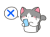 バツマークとスマホを操作する猫