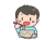 そばを食べる男の子