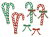 クリスマス用のスティックキャンディ