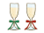 リボンをかけたシャンパングラス2つ