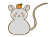 年賀状用に。みかんを乗せたネズミ
