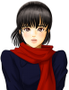 赤いマフラーの女の子（透過png）