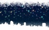 雪降る街（青）