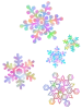 雪の結晶壁紙画像カラフル背景素材イラスト。透過PNG