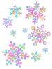 雪の結晶壁紙画像カラフル背景素材イラスト。透過PNG