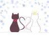 ネコのカップルのイラスト２