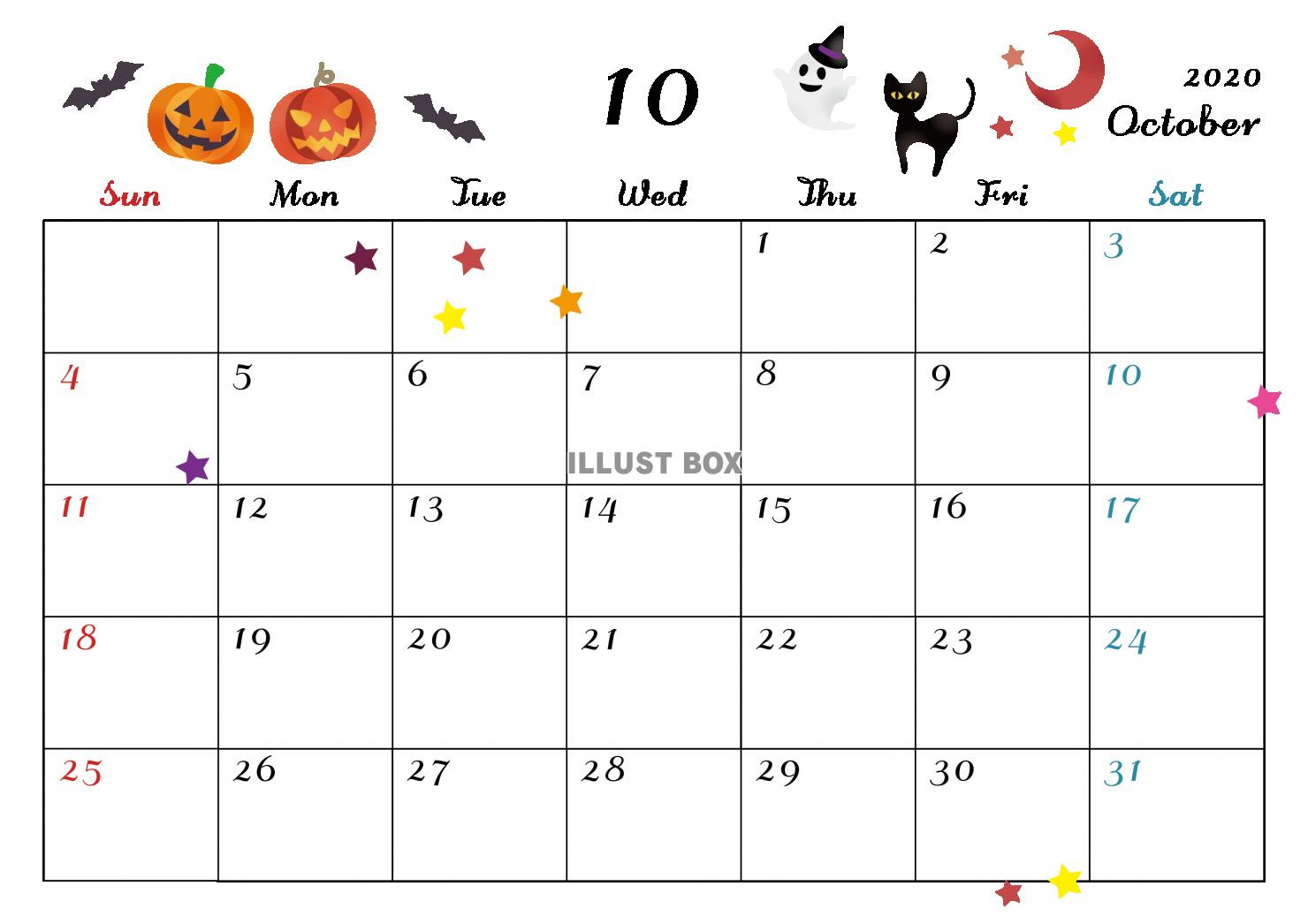 10 月 カレンダー 2020
